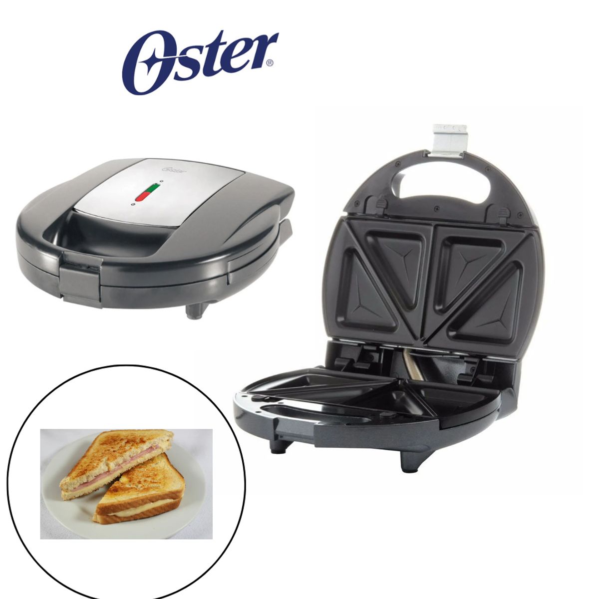 OSTER - Sandwichera Oster® con cierre de seguridad CKSTSM3891
