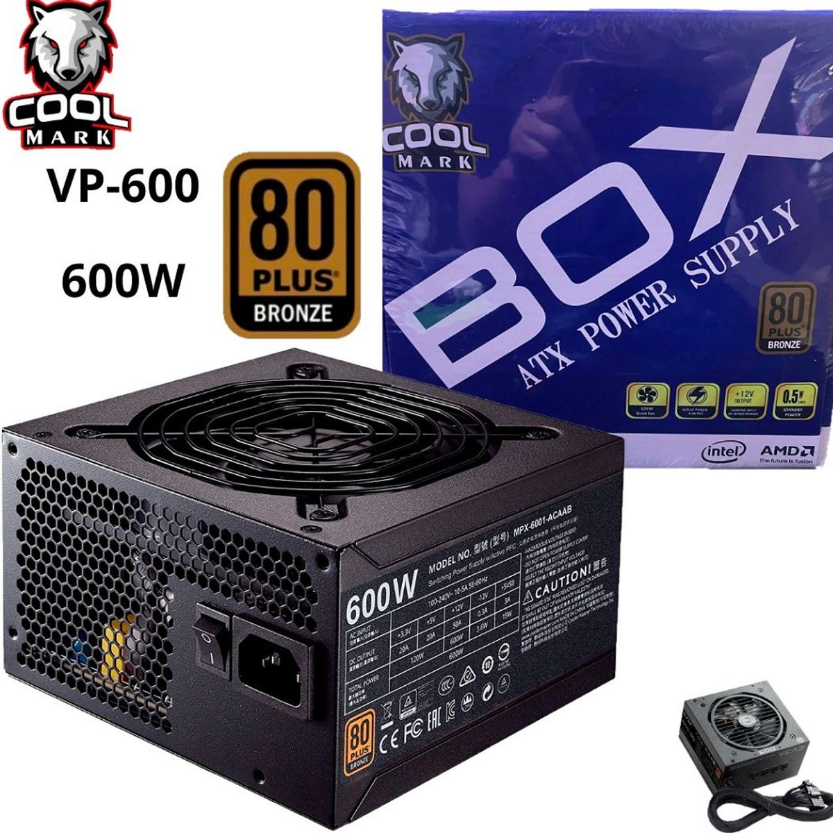 NACIONAL - Fuente De Poder 80 Plus Bronze 600wt Coolmark