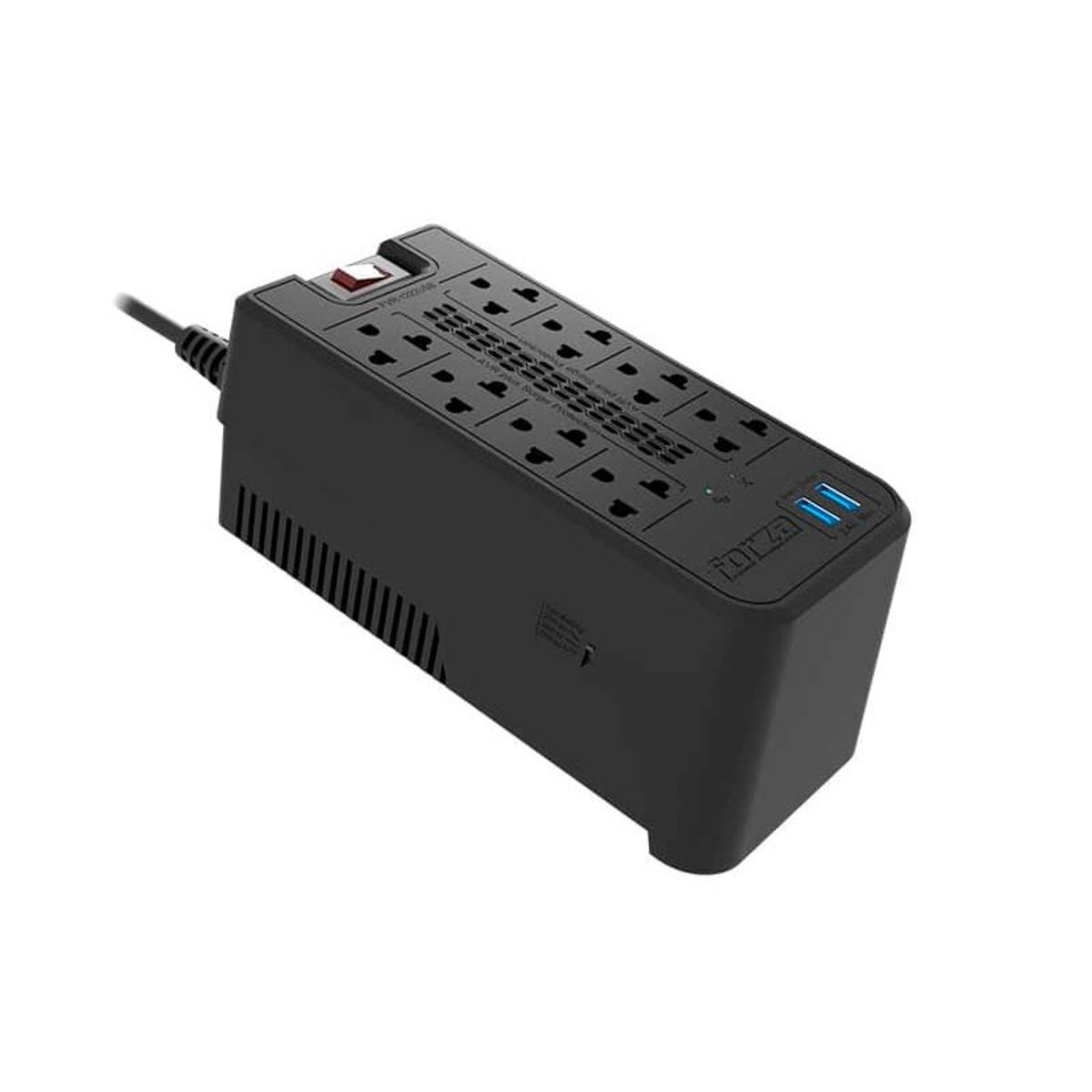 FORZA FINA - ESTABILIZADOR FORZA 8 TOMAS FVR-1222 USB-2 1200VA 8-TOMAS