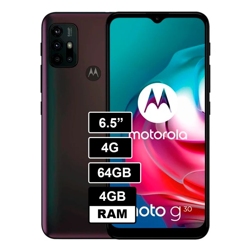MOTOROLA - Celular Moto G30 64GB 4GB RAM Negro