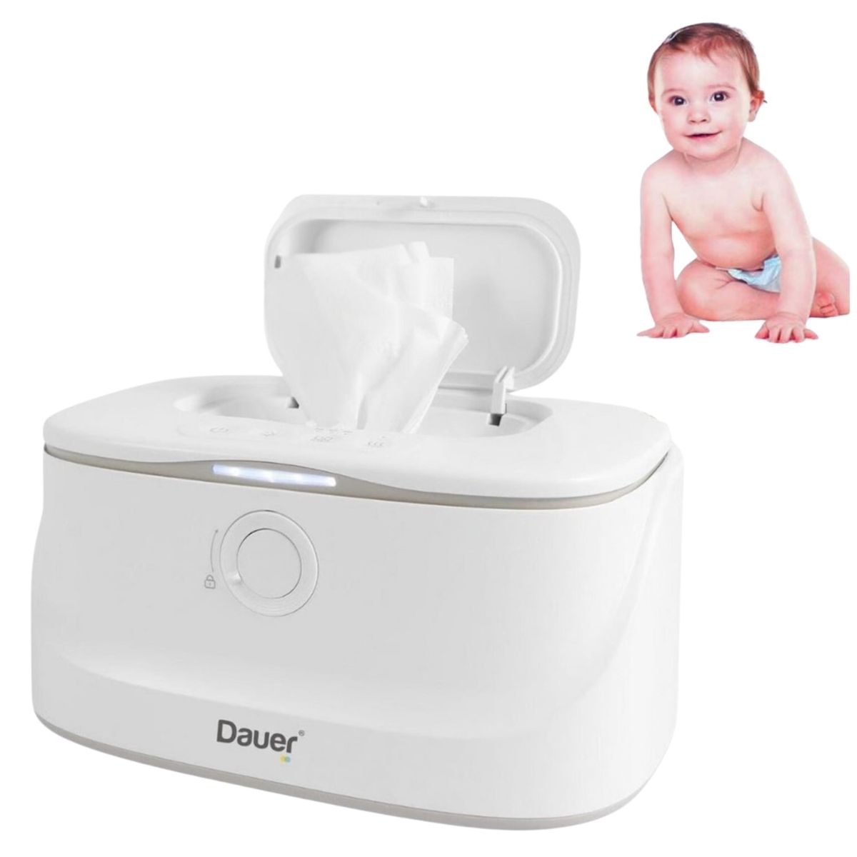 DAUER - Calentador de Toallitas Húmedas Ideal para Cambios de Pañal