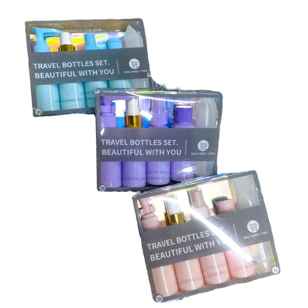 GENERICO - Kit de 5 Frascos Contenedor de Aseo para Viaje