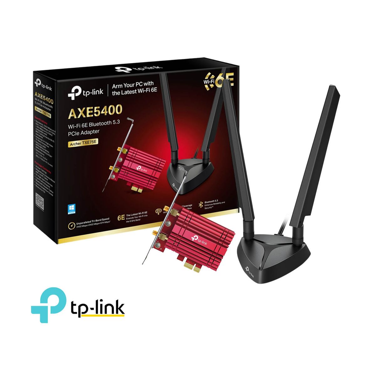 TP LINK - TP-LINK Archer TXE75E Adaptador PCIe AXE5400 Wi-Fi 6E Bluetooth 53