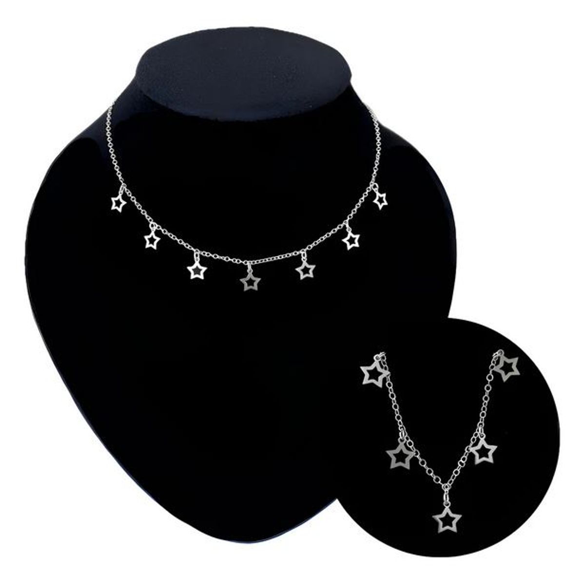 GENERICO - Collar Mujer Estrellas Joya Regalo Novia Plata ley 925