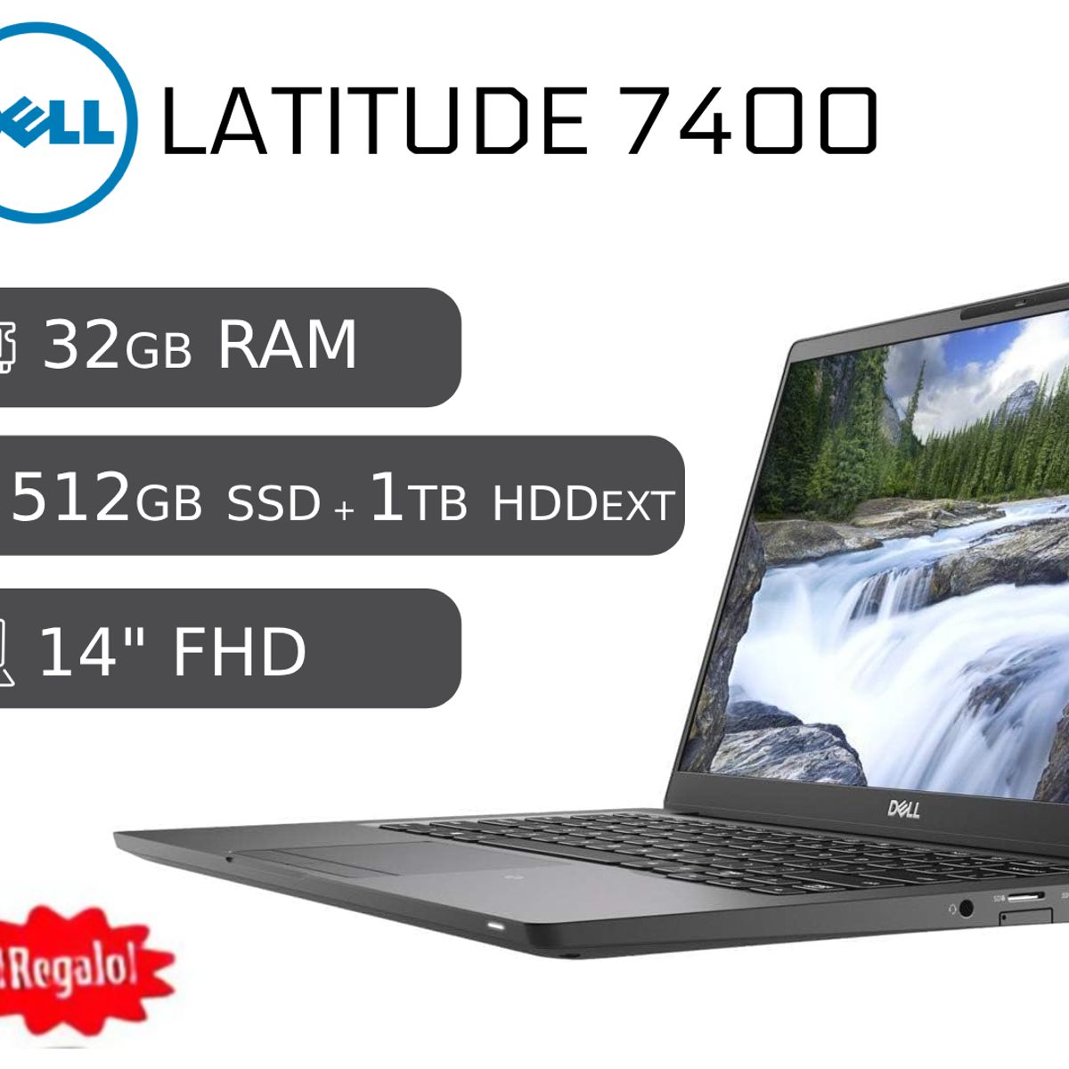 DELL - Laptop Dell Latitude 7400 i7 8va 32GB RAM 512GB SSD + 1TB HDD EXTERNO Reacondicionado garantía