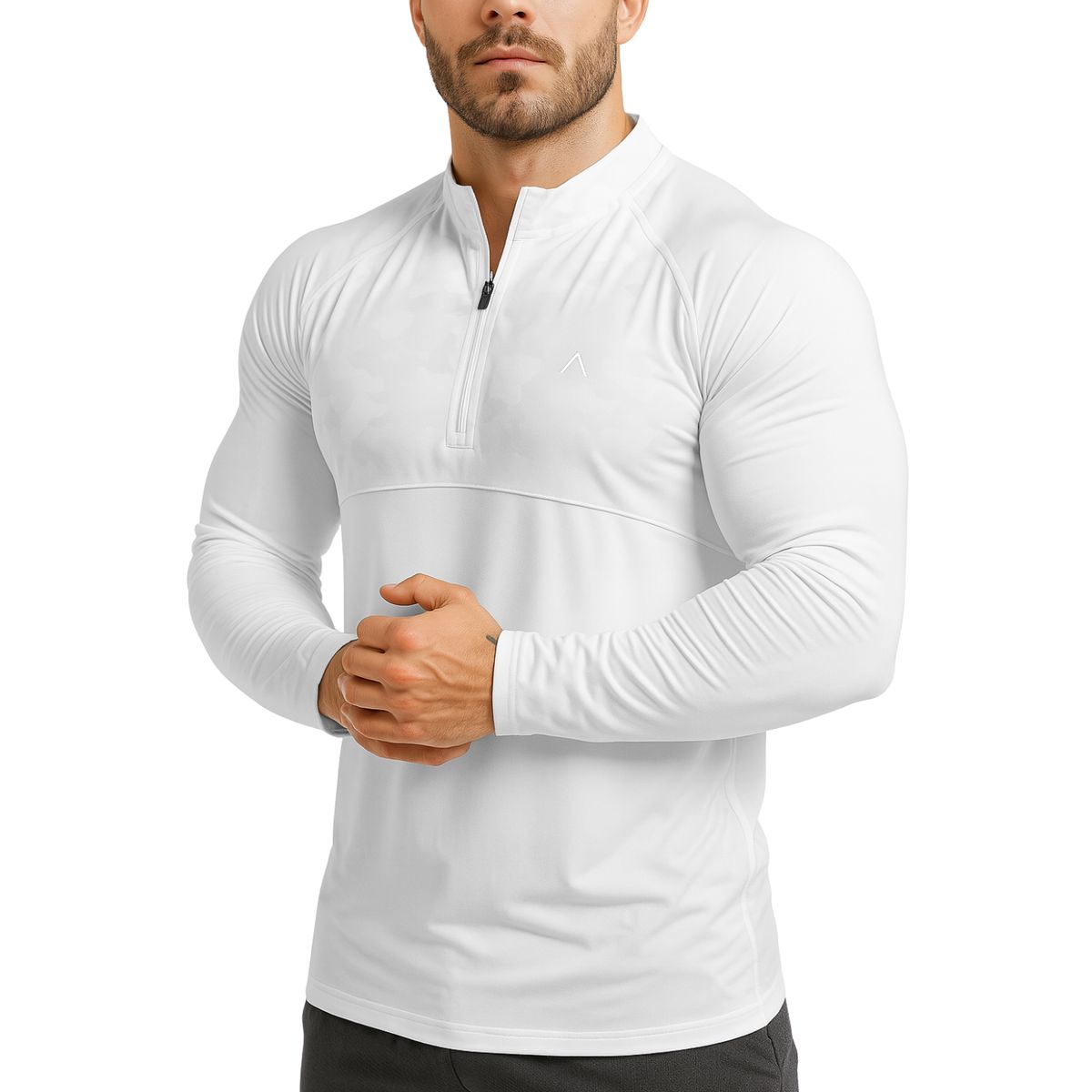 ALPHA FIT - Polo de Compresion deportivo - Ropa deportiva Hombre Gym running Alpha