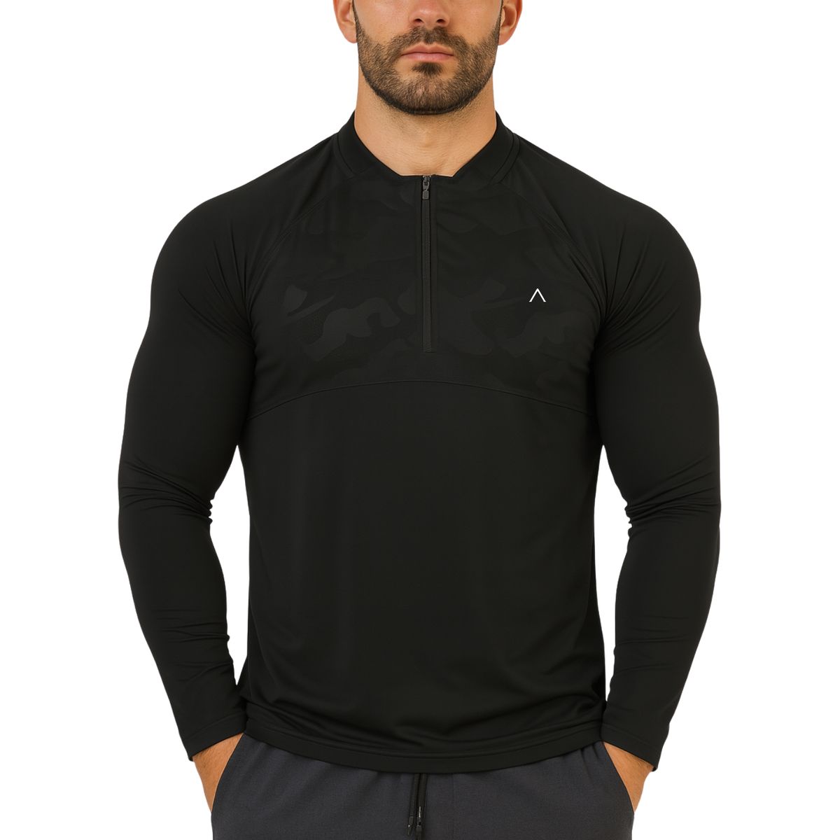 ALPHA FIT - Polo de Compresion deportivo - Ropa deportiva Hombre Gym running Alpha