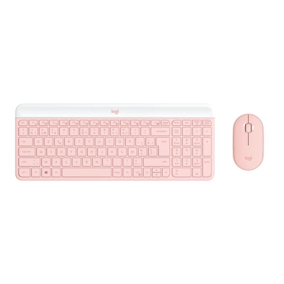LOGITECH - Teclado y Mouse Inalambrico Logitech Mk470 Slim Wireless rosado