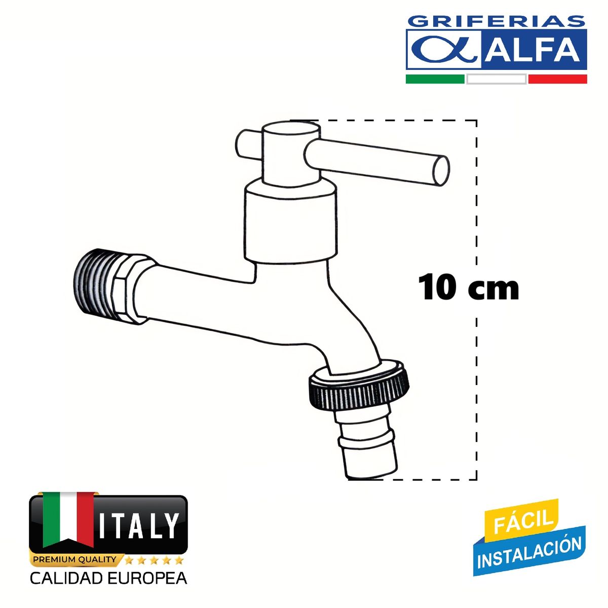 ALFA - Llave Jardín Premiun Cromado ALFA