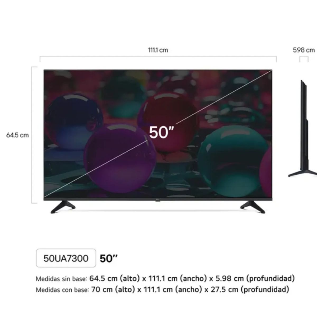 LG - TELEVISOR LG 50" 50UA7300PSB UHD 4K THINQ AI 2025