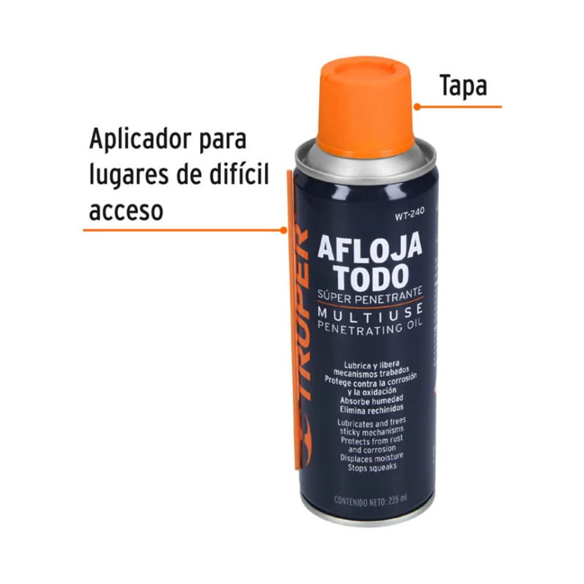 TRUPER - Aflojatodo Aceite multiusos en aerosol 235ml 8oz Truper - 13469