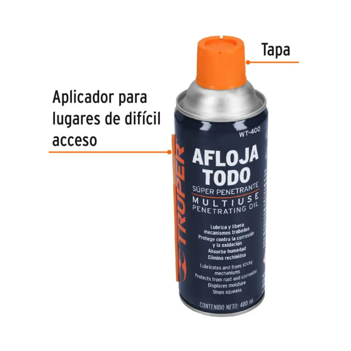 TRUPER - Aflojatodo Aceite multiusos en aerosol 400ml 14oz Truper - 13471