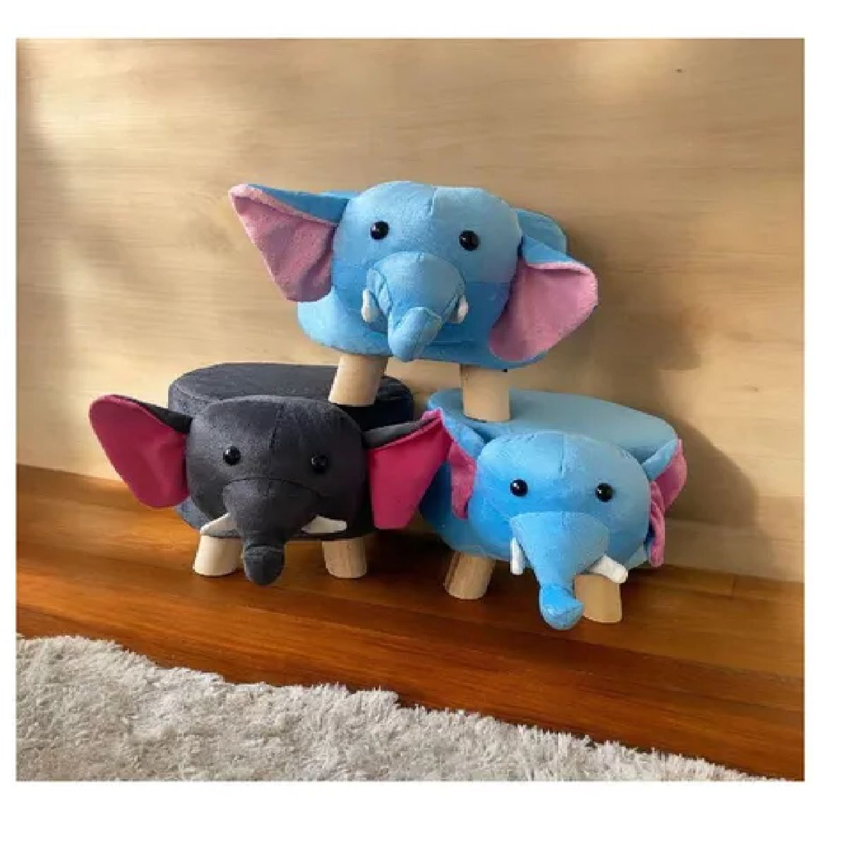 GENERICO - Taburete Hannzo Para Niños Con Patas De Madera