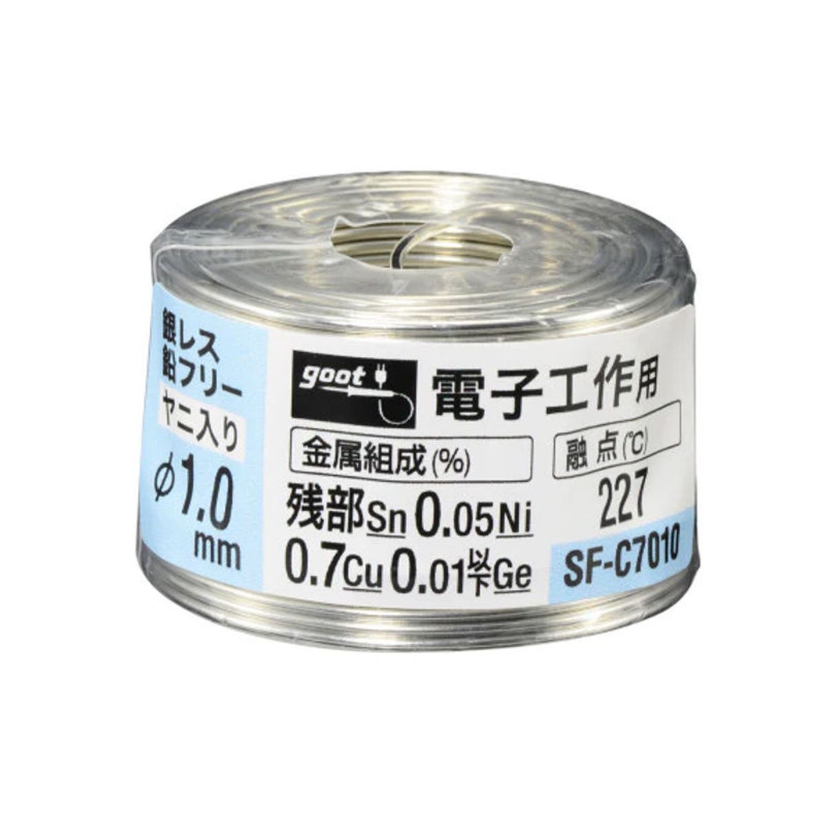 GOOT - Estaño Soldadura sin plomo para trabajos electrónicos 70g Φ10mm SF-C7010
