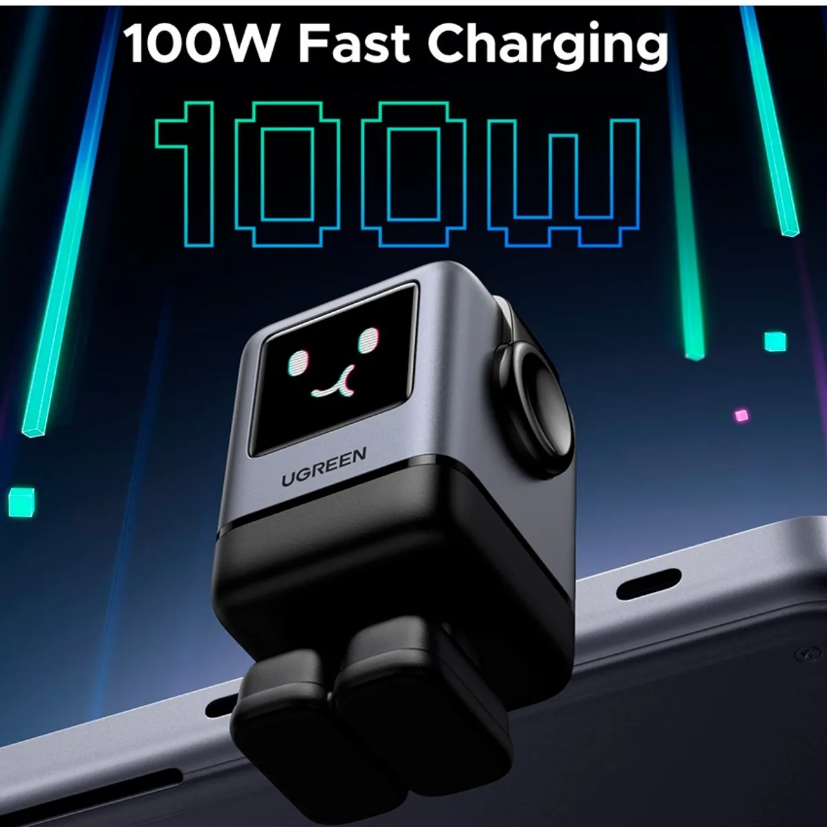 UGREEN - Cargador UGREEN 100W Uno RG Robot GaN con Carga Rápida