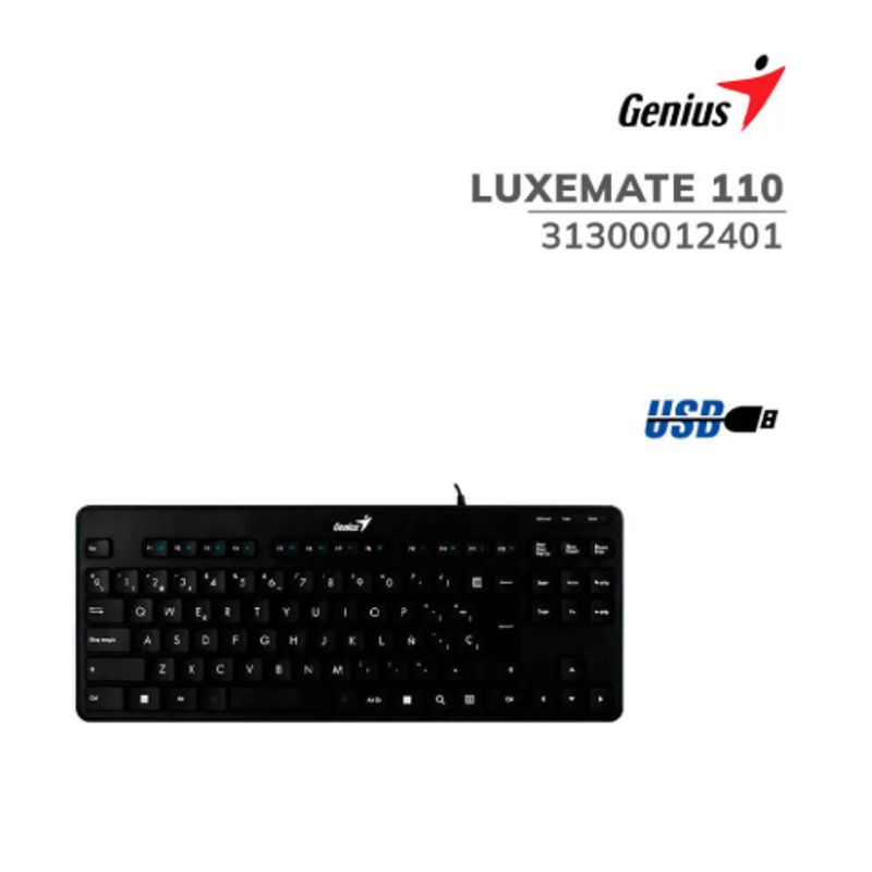 GENIUS - Teclado GENIUS TKL LUXEMATE 110 USB Multimedia SP BLACK