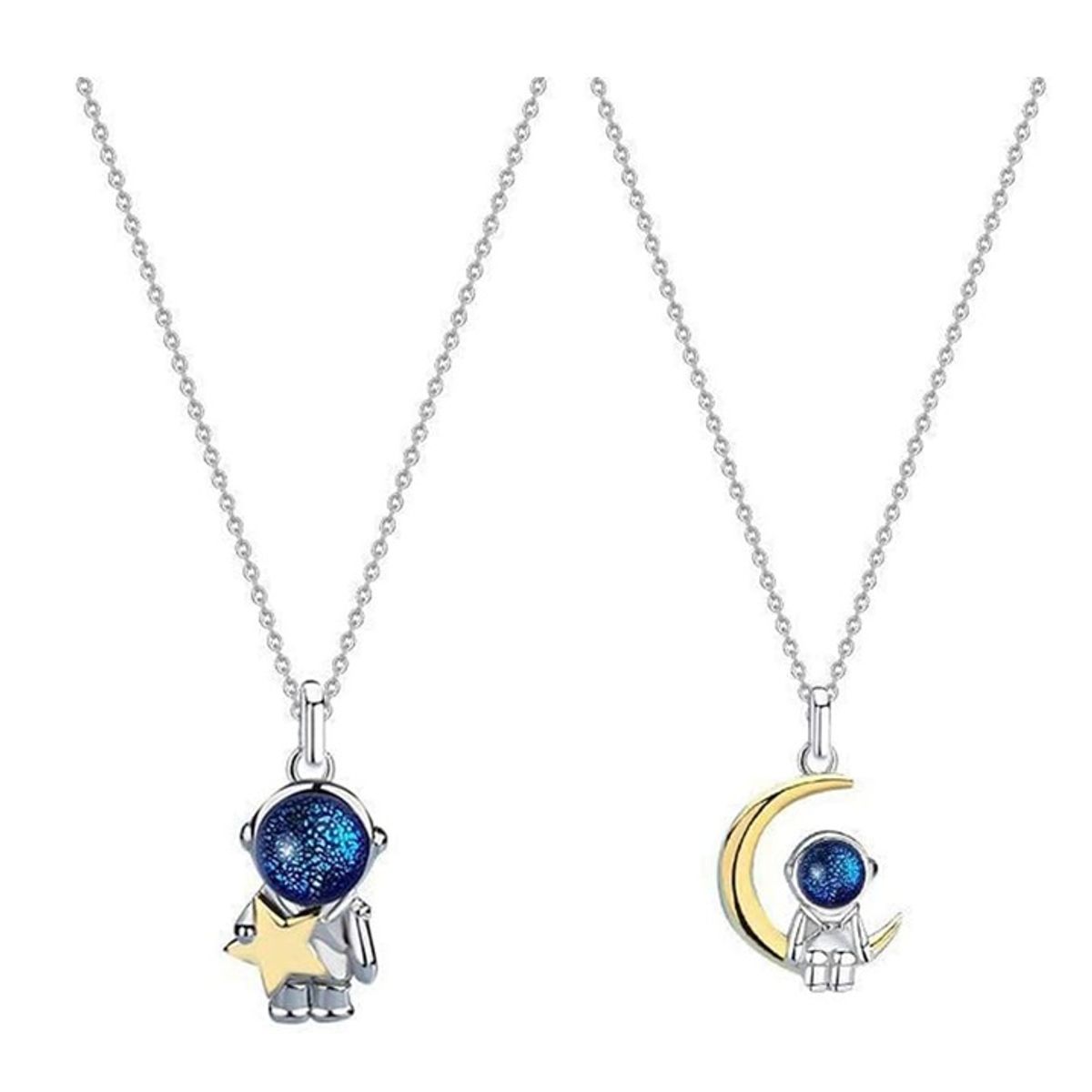 FERNANDA ROMERO JOYAS Y ACCESORIOS - COLLARES PARA PAREJAS ASTRONAUTAS - 2 COLLARES