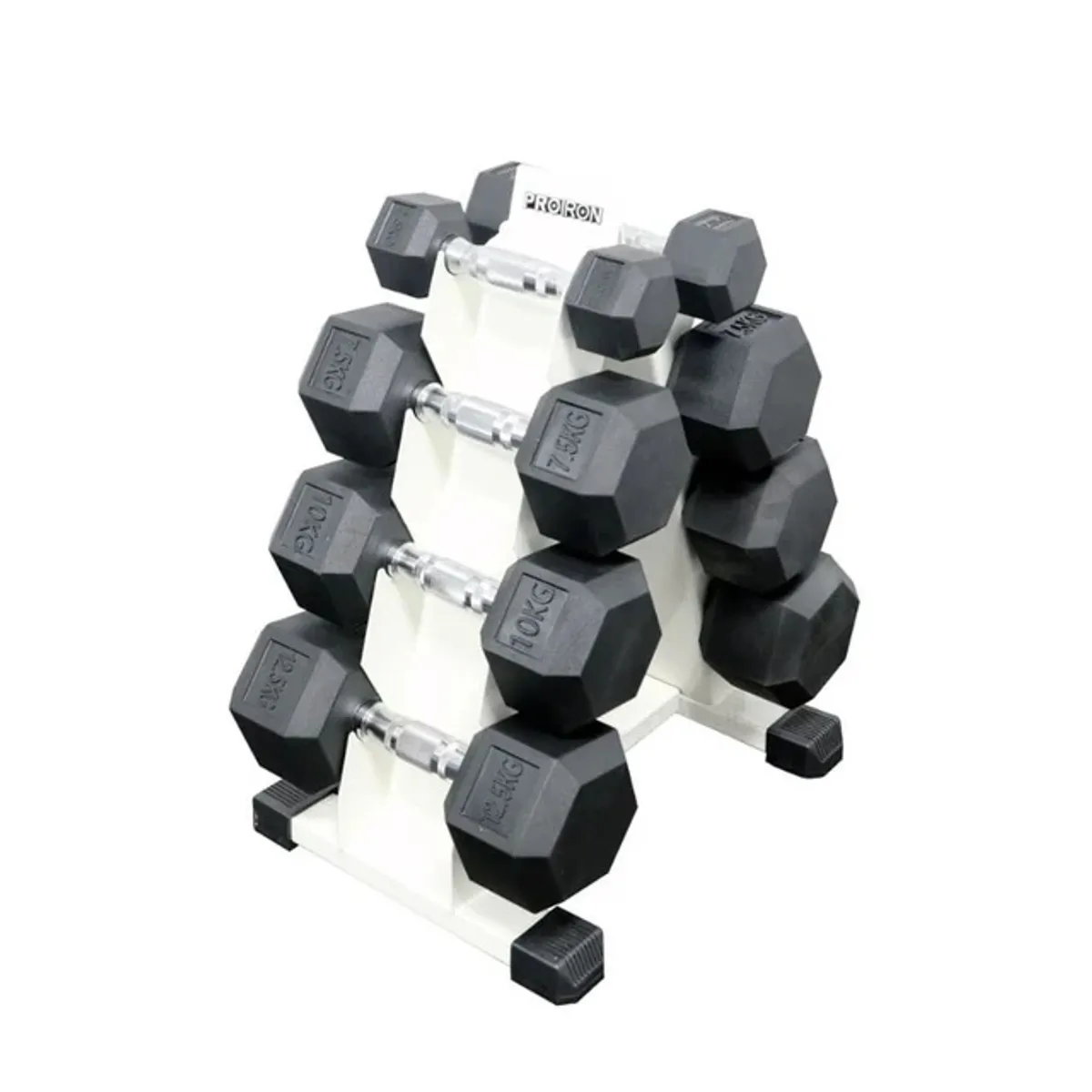 PROIRON - Set de mancuernas hexagonales de 70KG + Rack de Acero