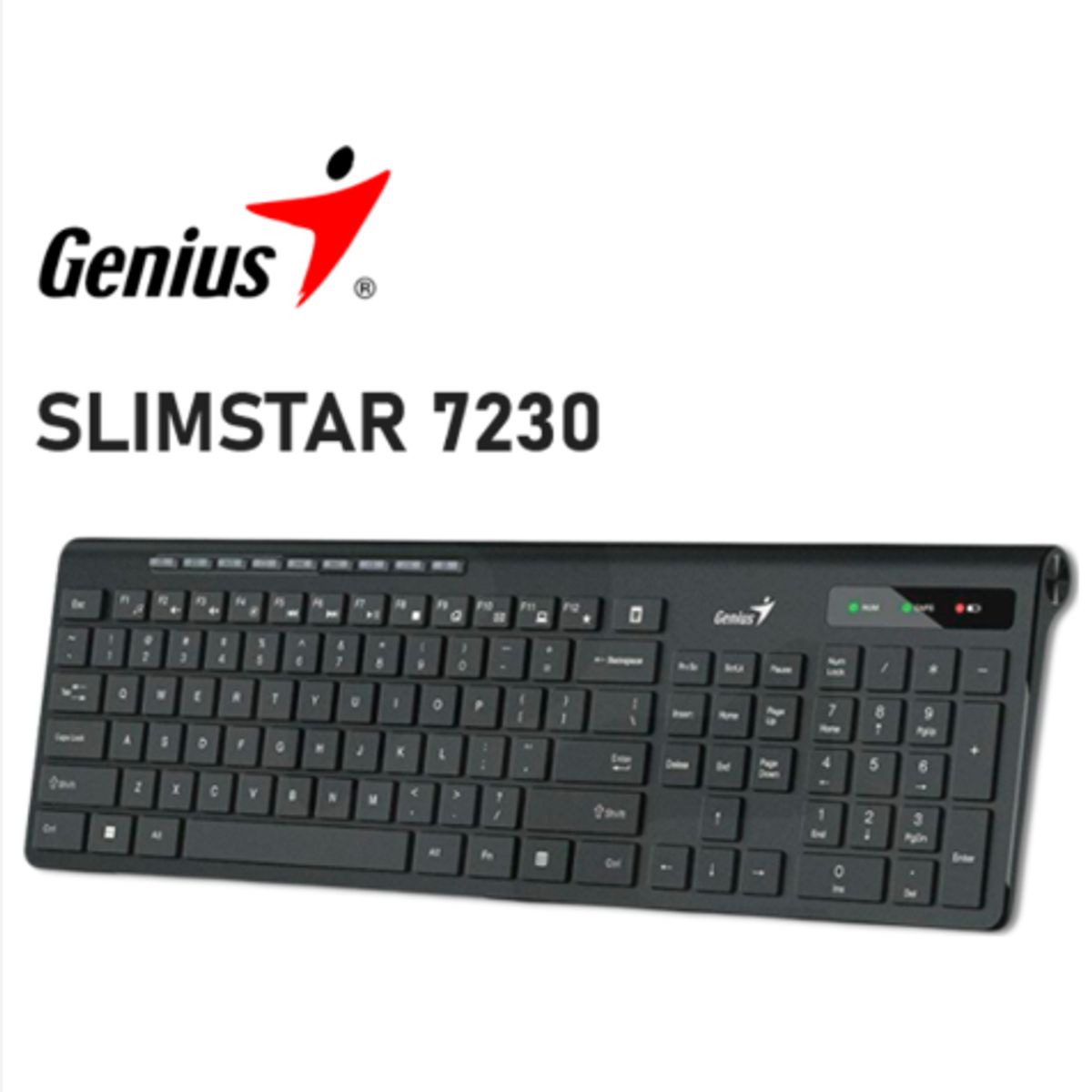 GENIUS - Teclado Inalámbrico GENIUS SLIMSTAR 7230 MULTIMEDIA SP BLACK