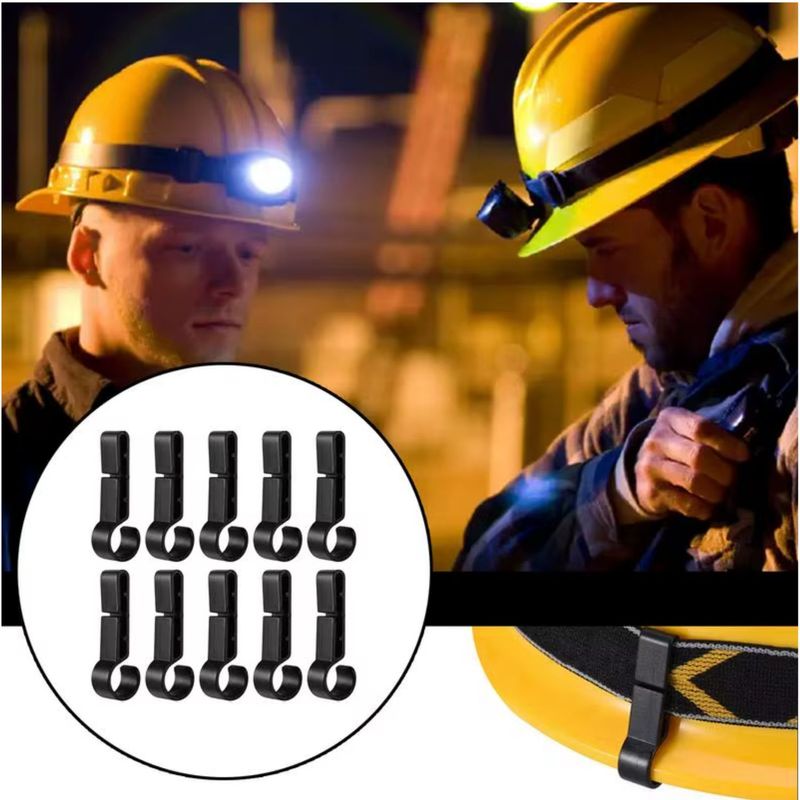 GENERICO - Gancho de Clips 10 Clips de Luz para Casco, Ganchos de Luz para Sombrero Duro