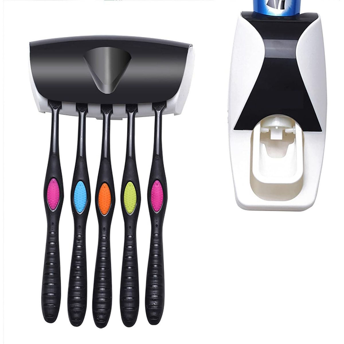 GENERICO - dispensador de pasta de dientes NEGRO