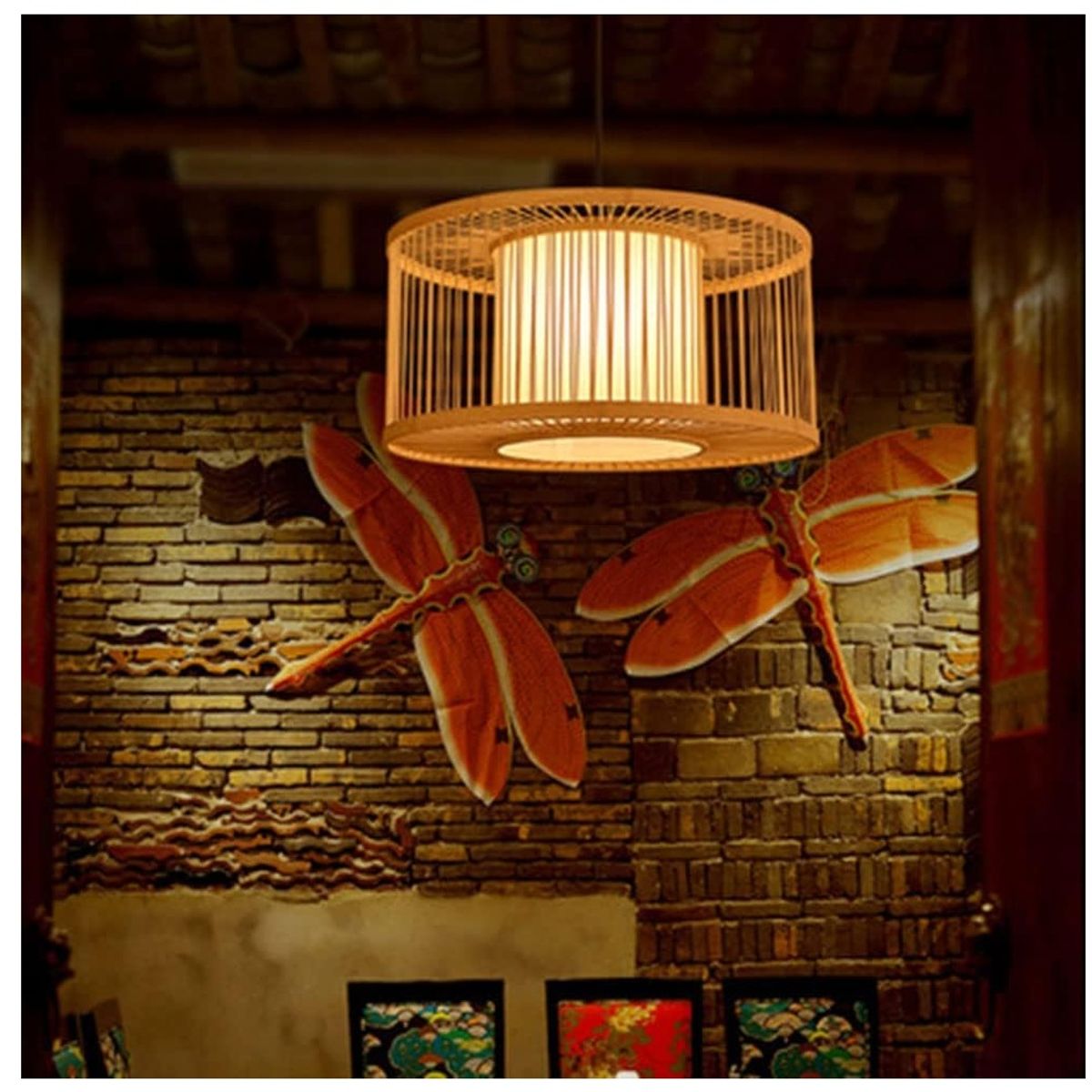 GENERICO - Lámpara de Techo Rústica Asiático Colgante