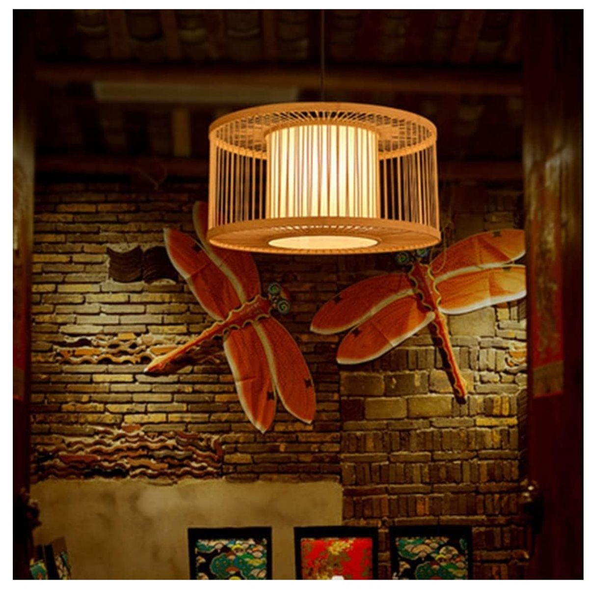 GENERICO - Lámpara de Techo Rústica Asiático Colgante