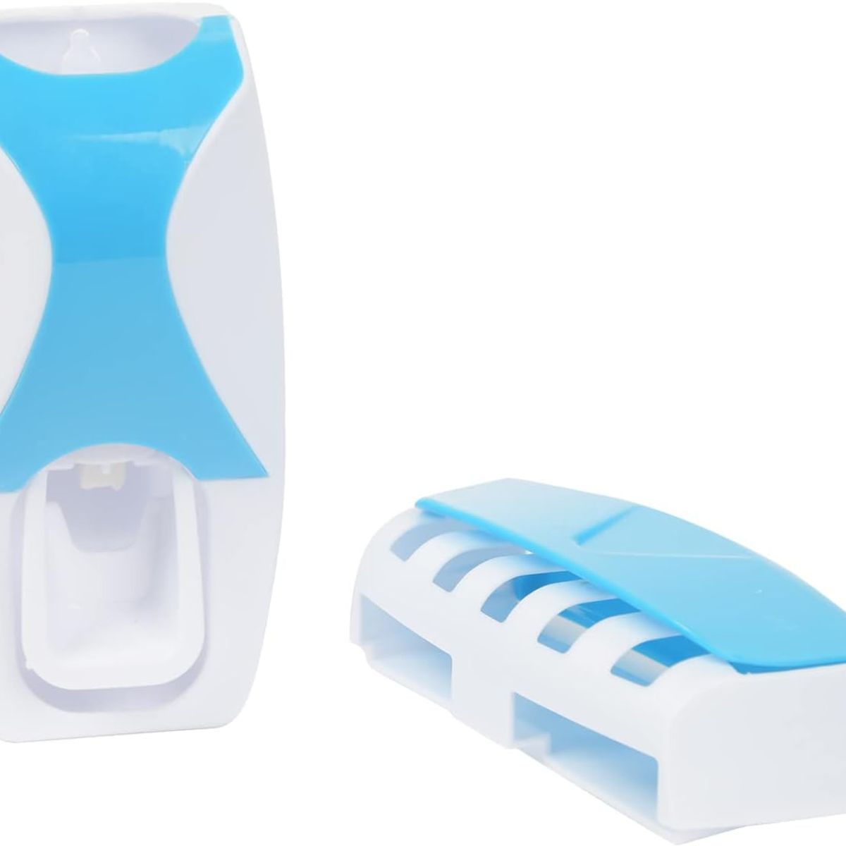 GENERICO - Porta Cepillos y Dispensador de Pasta Dental 2 en 1 Organiza Baño azul
