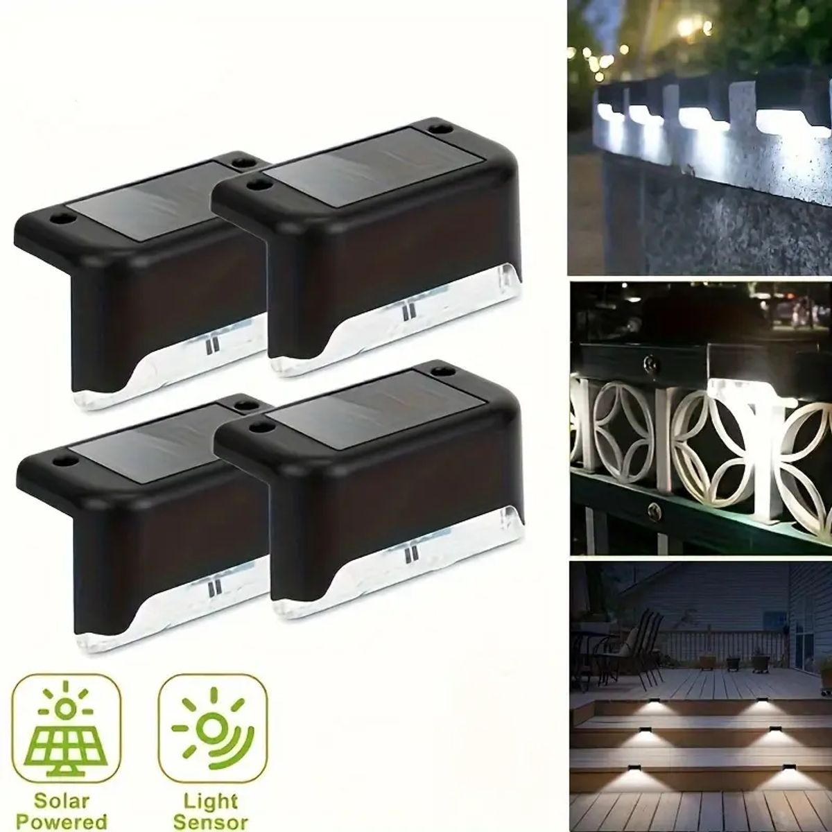 GENERICO - LUCES LED DECORATIVAS C/ BATERIA SOLAR PARA EXTERIORES PACK DE 8