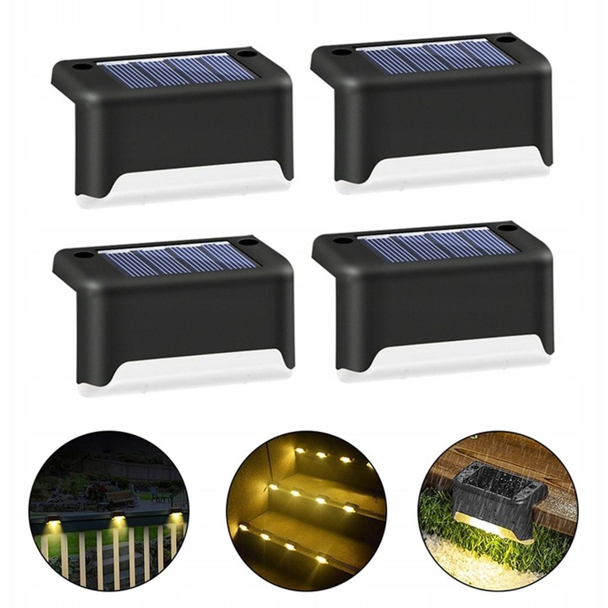 GENERICO - LUCES LED DECORATIVAS C/ BATERIA SOLAR PARA EXTERIORES PACK DE 4