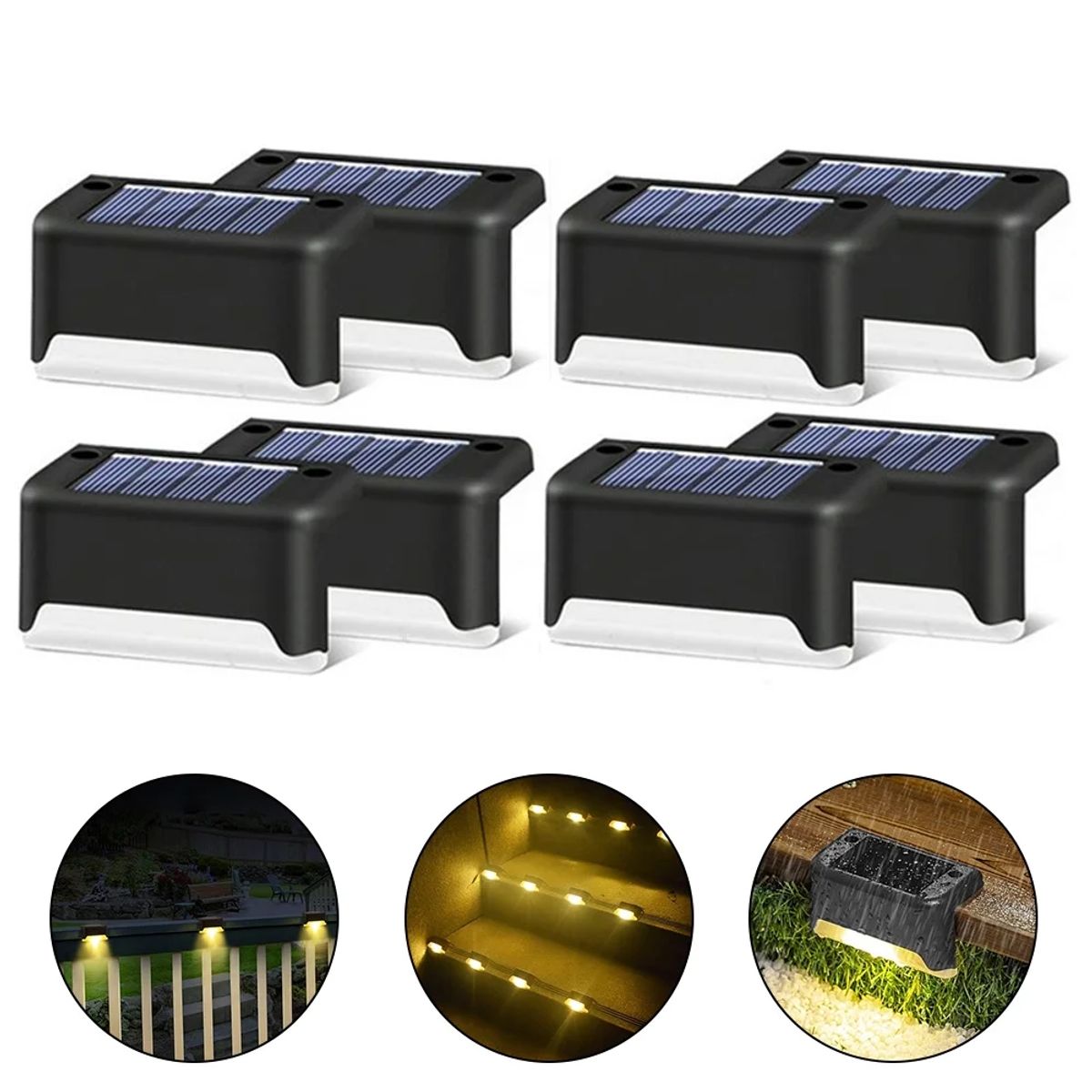 GENERICO - LUCES LED DECORATIVAS C/ BATERIA SOLAR PARA EXTERIORES PACK DE 8
