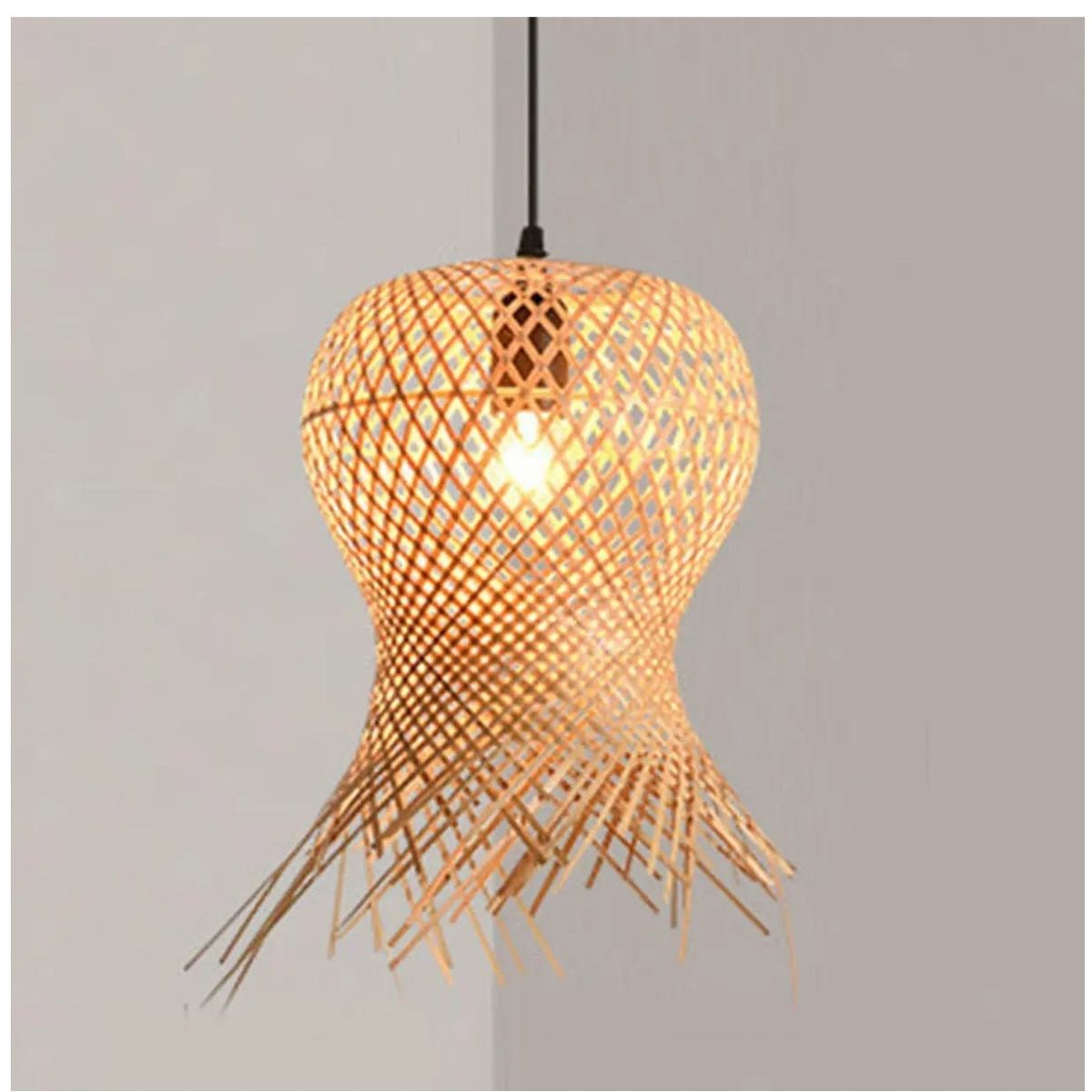 GENERICO - Lámpara modelo bambú asiático natural