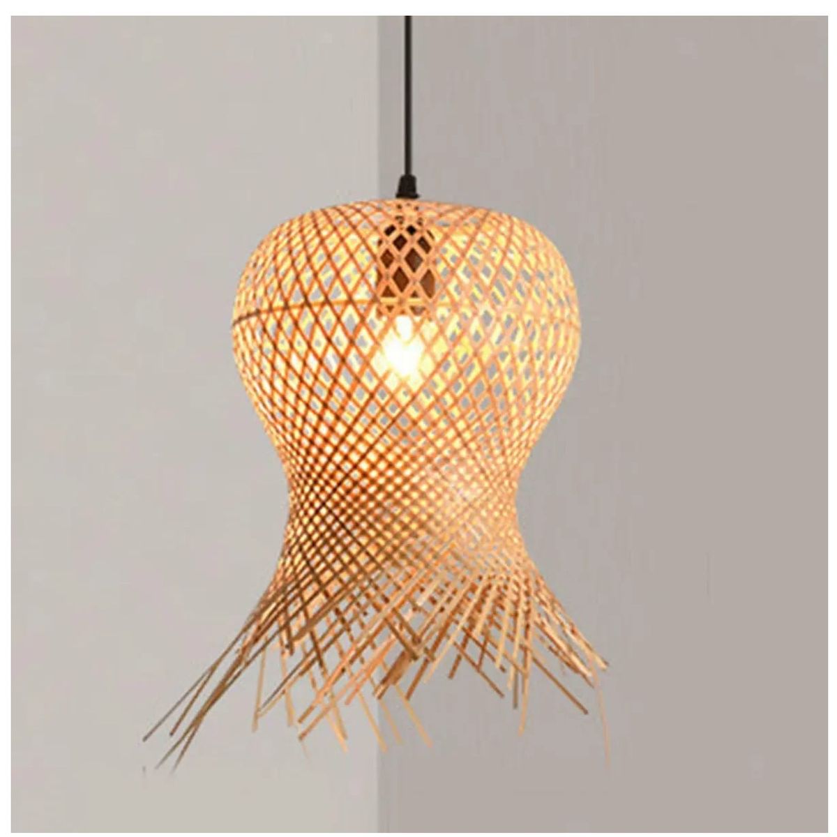 GENERICO - Lámpara modelo bambú asiático natural