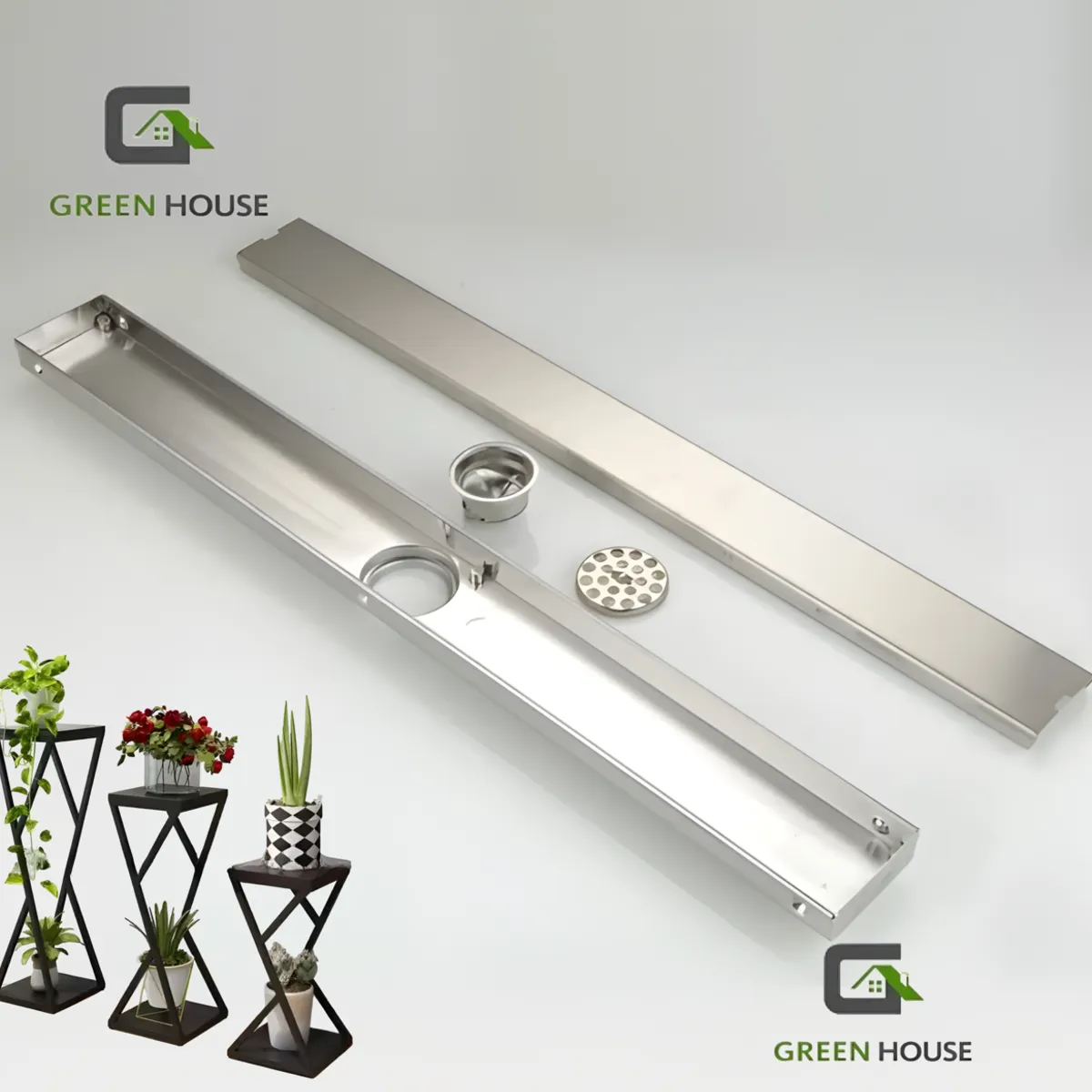 GENERICO - SUMIDERO REVERSIBLE ACERO SATINADO SUS 304 DE 8X80CM