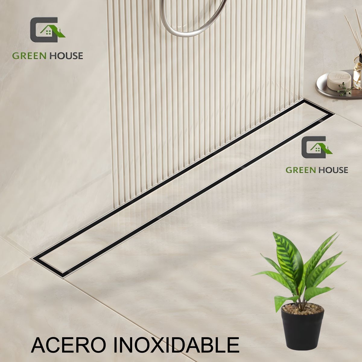 GENERICO - SUMIDERO REVERSIBLE ACERO SATINADO SUS 304 DE 8X100CM