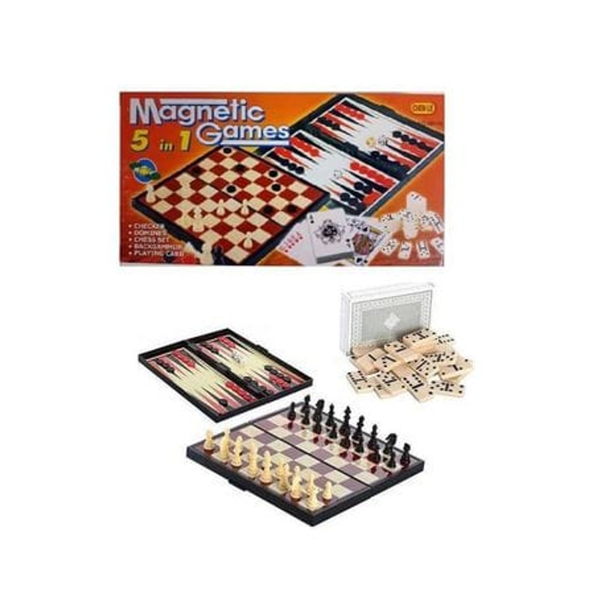GENERICO - tablero de Ajedrez magnetico 5 en 1