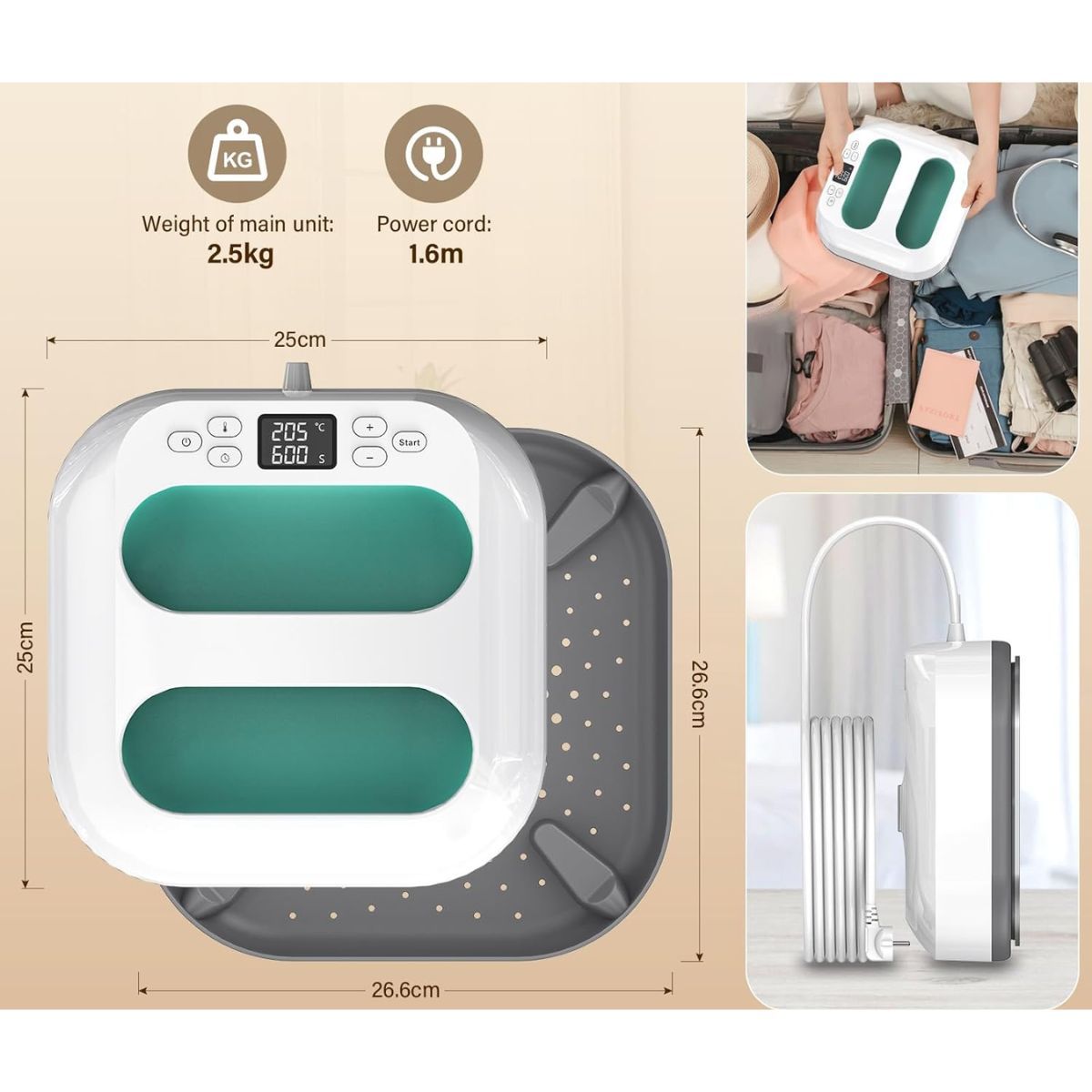 GENERICO - Plancha Prensa De Calor Polos Bolsas Gorras Zapatillas 23x23