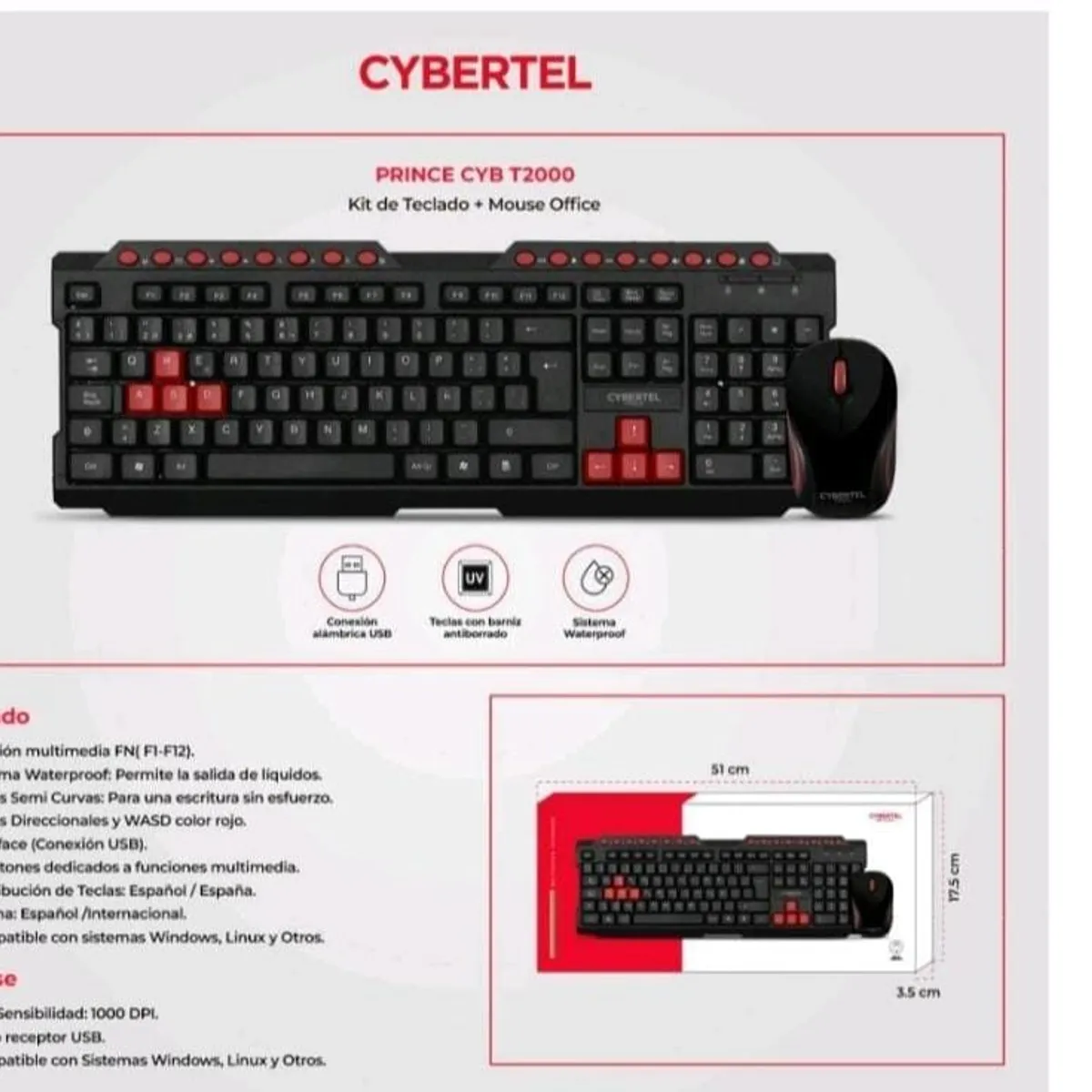 PRINCE - Kit Teclado + Mouse Prince USB