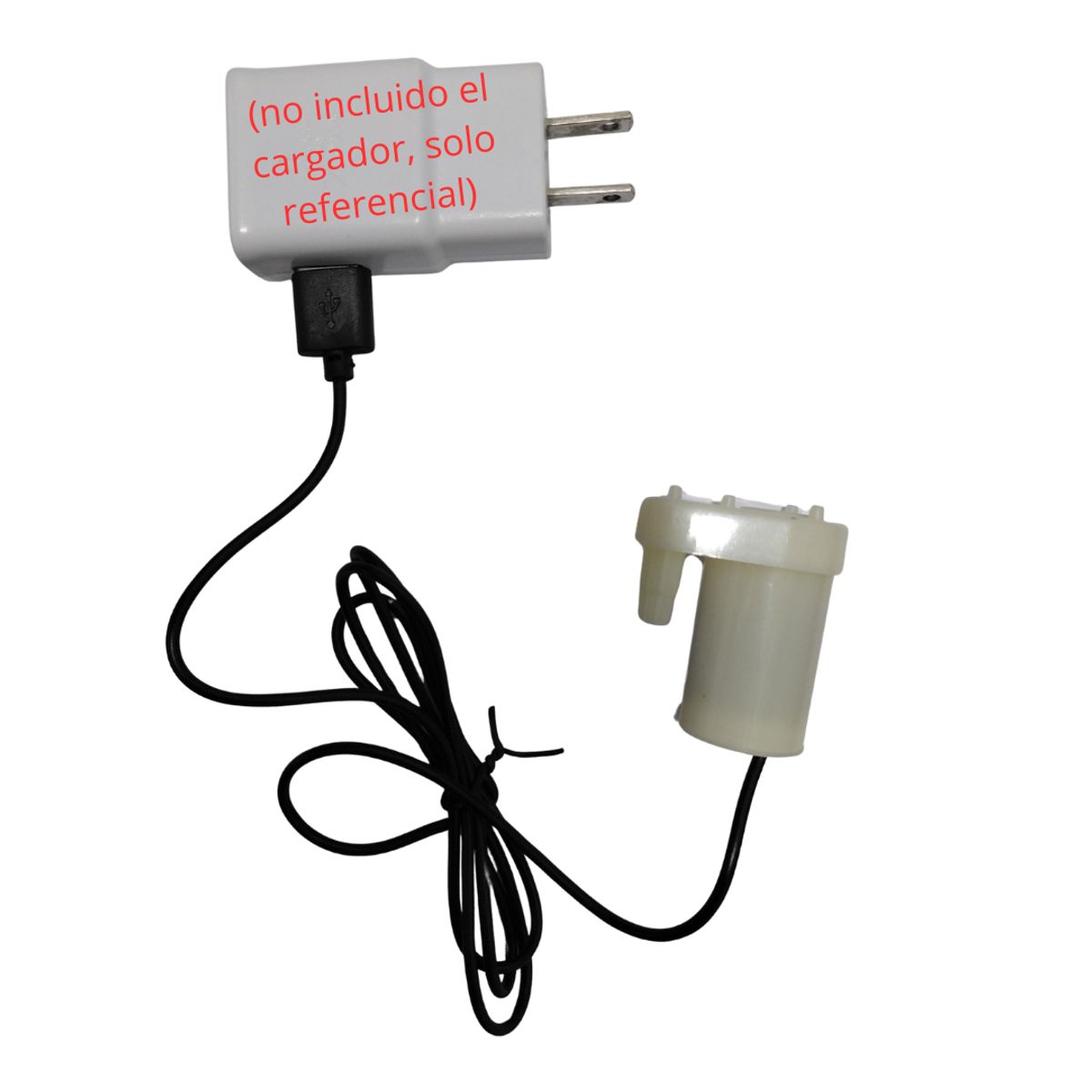 GENERICO - Mini Bomba Agua Sumergible DC 3–6V Vertical Blanca conector USB 1 mts