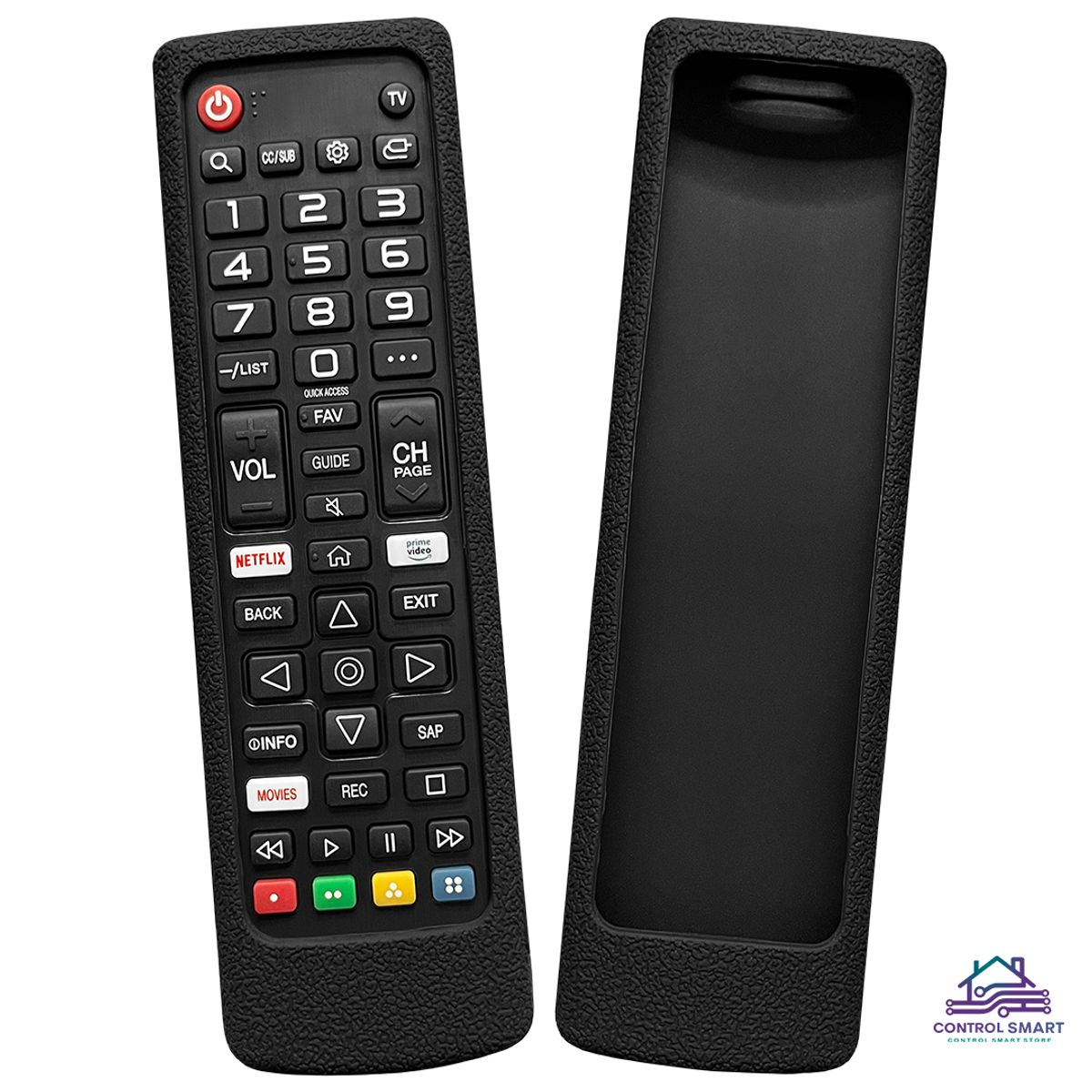 LG - Control LG AKB75675304 Para Smart TV + Funda Silicona Incluida Negra