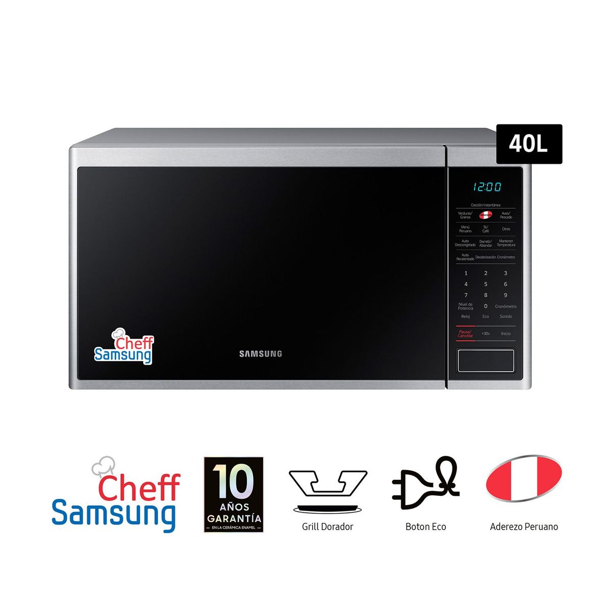 SAMSUNG - Microondas Samsung 40L MG40J5133AT Silver