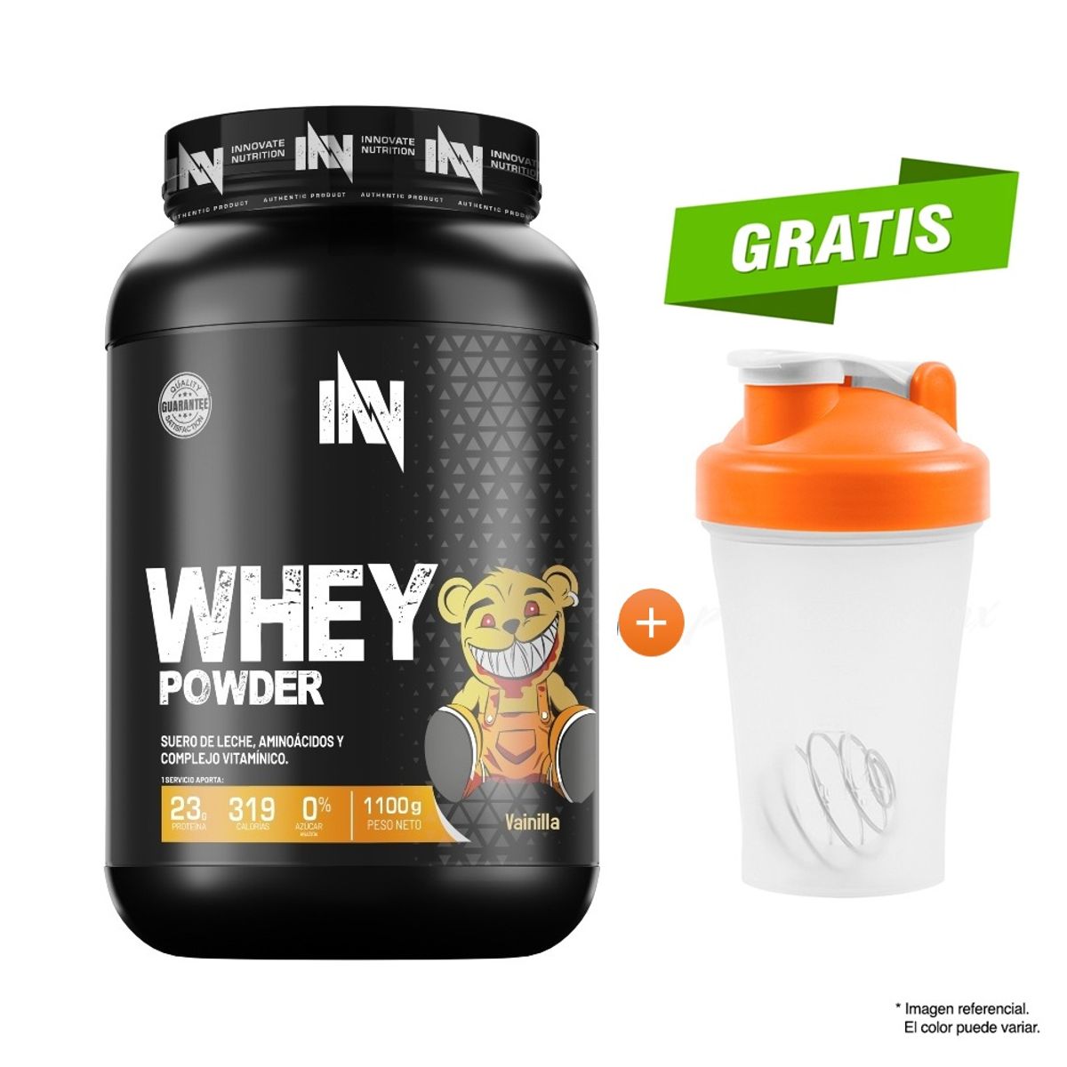 INN INNOVATE NUTRITION - Proteína Suero de Leche INN Whey Powder 1.1 kg Chocolate + Shaker