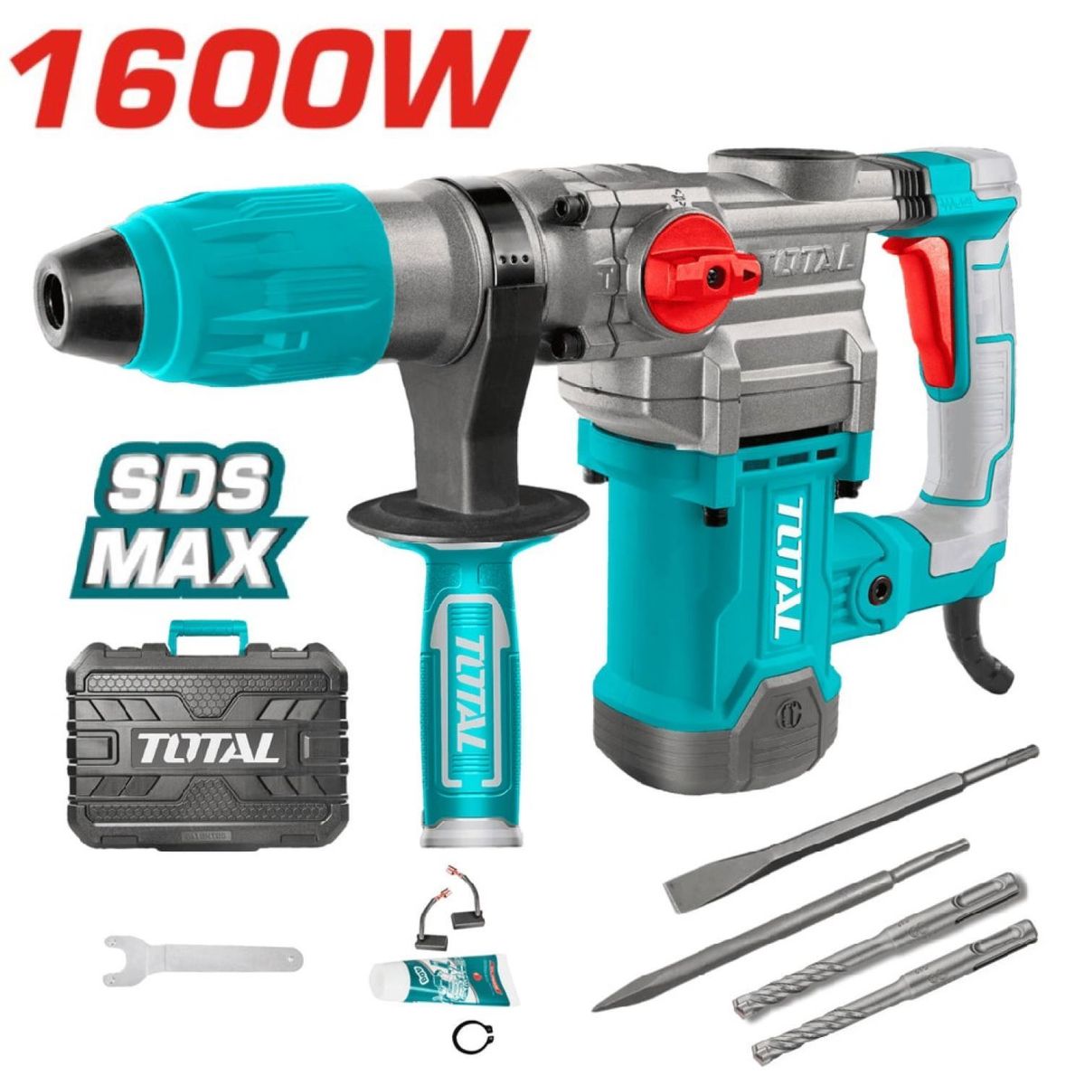 TOTAL TOOLS - Rotomartillo Sds Max Industrial 1600w 10 Joules 40mm Total - TH1163855