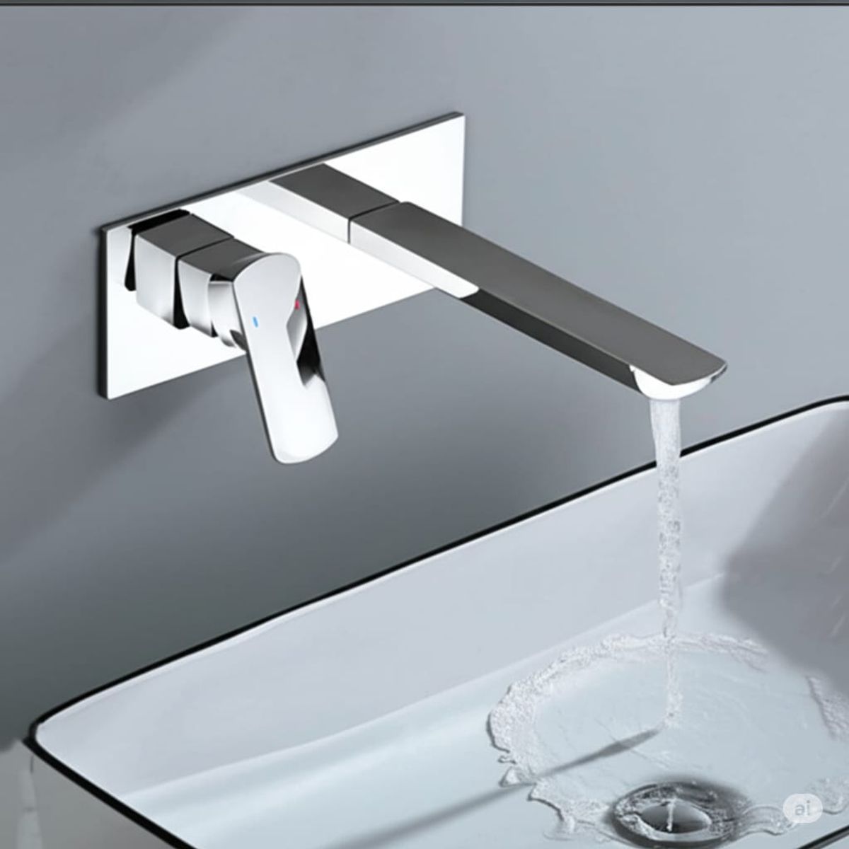 GENERICO - Grifo de Lavabo Empotrado Monomando Cromado - Elegancia para tu Baño