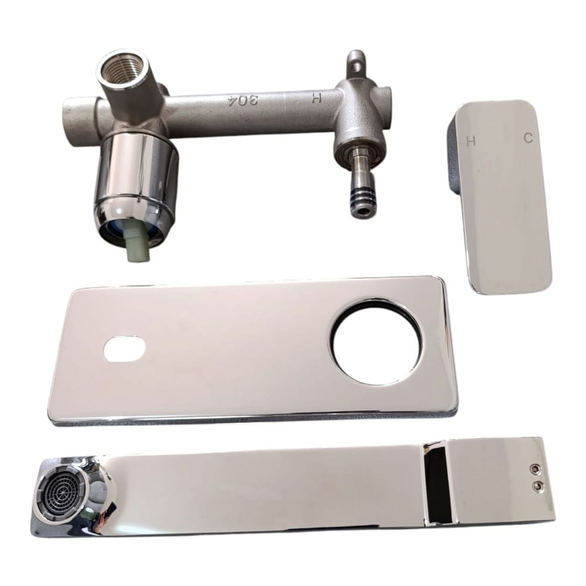 GENERICO - Grifo de Lavabo Empotrado Monomando Cromado - Elegancia para tu Baño