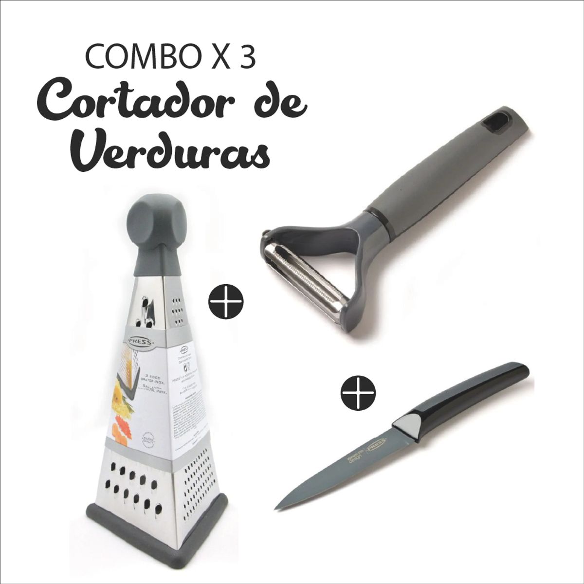 PRESS - COMBO X 3 CORTADORES DE VERDURAS - PRESS