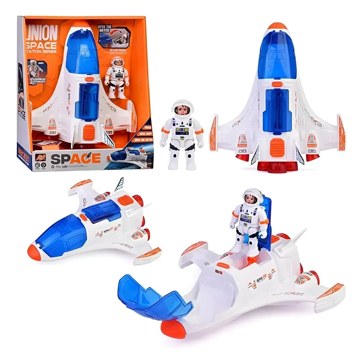 GENERICO - Juguete Cohete Espacial con Astronauta