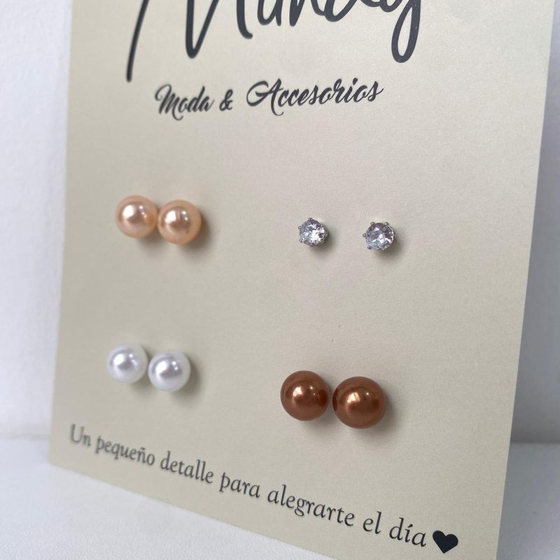 GENERICO - Set de aretes por 4 unidades Beauty six