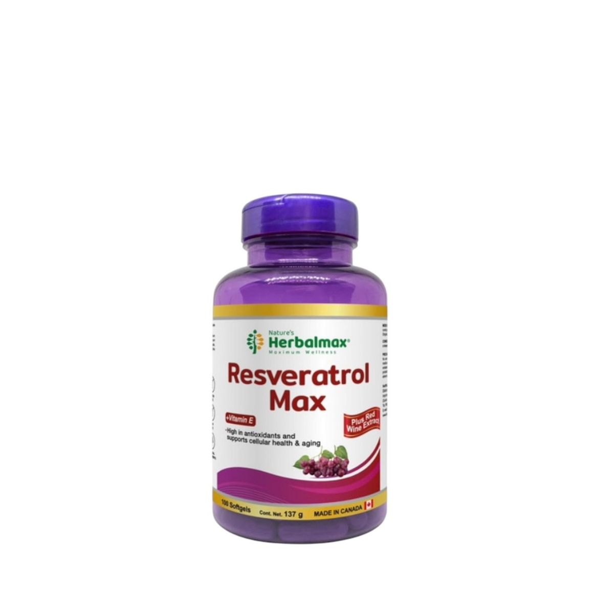 GENERICO - Resveratrol Max de Herbalmax 100 capsulas