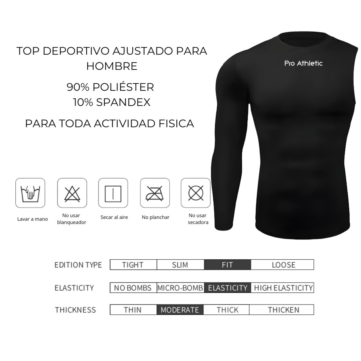 PRO ATHLETIC - TOP DEPORTIVO ONE ARM DERECHO - UNISEX - NEGRO